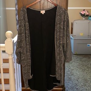 Grey Floral Lularoe Shirley